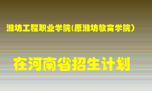 潍坊工程职业学院(原潍坊教育学院）2022年在河南招生计划录取人数