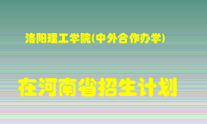 洛阳理工学院(中外合作办学)2022年在河南招生计划录取人数