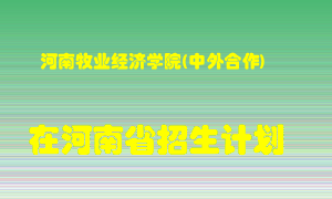 河南牧业经济学院(中外合作)2022年在河南招生计划录取人数