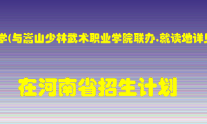 华北水利水电大学(与嵩山少林武术职业学院联办,就读地详见专业说明)2022年在河南招生计划录取人数