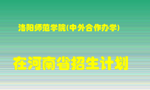 洛阳师范学院(中外合作办学)2022年在河南招生计划录取人数