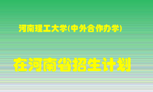 河南理工大学(中外合作办学)2022年在河南招生计划录取人数