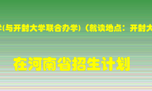 河南大学(与开封大学联合办学)（就读地点：开封大学）2022年在河南招生计划录取人数