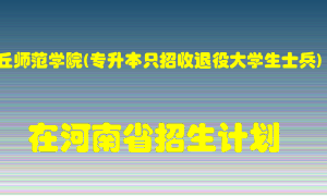 商丘师范学院(专升本只招收退役大学生士兵)2022年在河南招生计划录取人数