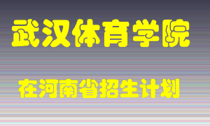 武汉体育学院2022年在河南招生计划录取人数