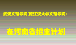 武汉文理学院(原江汉大学文理学院)2022年在河南招生计划录取人数