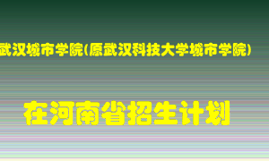 武汉城市学院(原武汉科技大学城市学院)2022年在河南招生计划录取人数