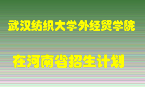 武汉纺织大学外经贸学院2022年在河南招生计划录取人数