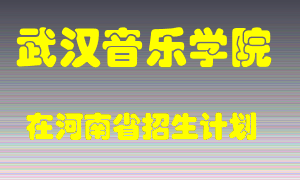 武汉音乐学院2022年在河南招生计划录取人数