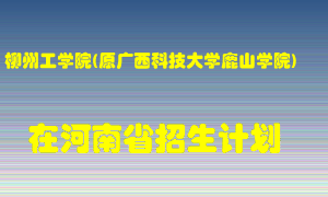 柳州工学院(原广西科技大学鹿山学院)2022年在河南招生计划录取人数