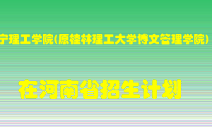 南宁理工学院(原桂林理工大学博文管理学院)2022年在河南招生计划录取人数