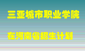 三亚城市职业学院2022年在河南招生计划录取人数