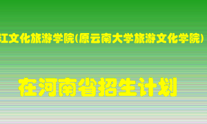 丽江文化旅游学院(原云南大学旅游文化学院)2022年在河南招生计划录取人数