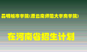 昆明城市学院(原云南师范大学商学院)2022年在河南招生计划录取人数