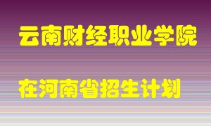 云南财经职业学院2022年在河南招生计划录取人数