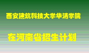 西安建筑科技大学华清学院2022年在河南招生计划录取人数